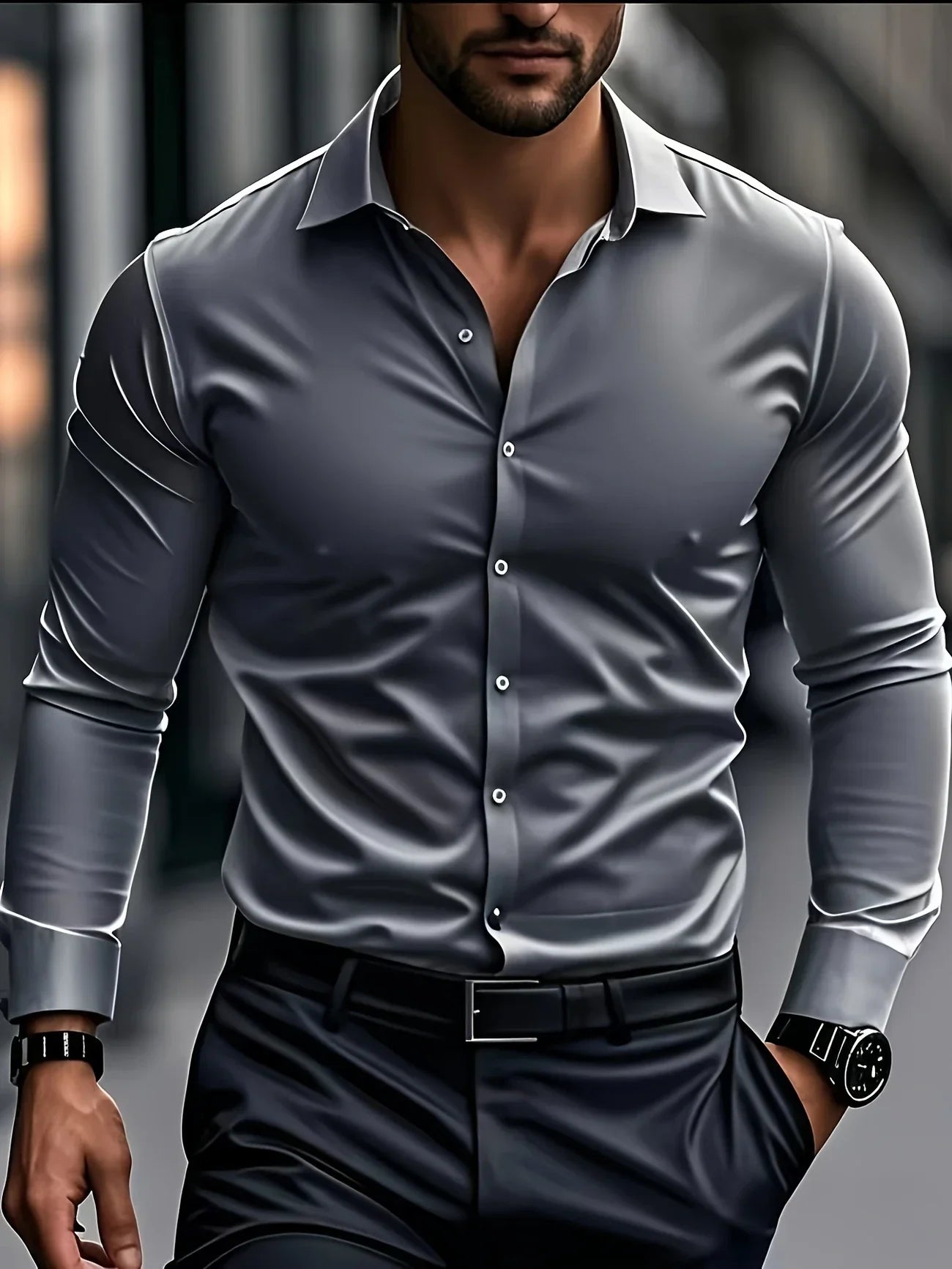 Byron - Elegant Long Sleeve Shirt With Button (1+1 FREE)