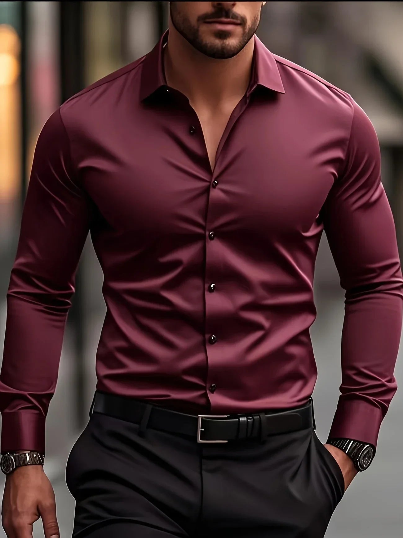 Byron - Elegant Long Sleeve Shirt With Button (1+1 FREE)