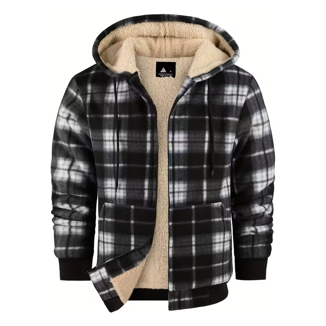 Harris – Checked Sherpa-Lined Hoodie