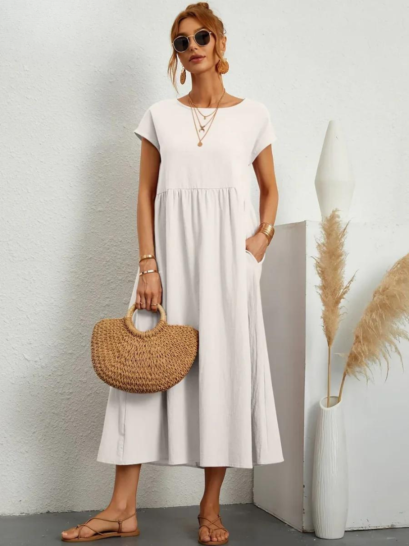 Ruby™ | Essential Elegant Dress in Cotton & Linen