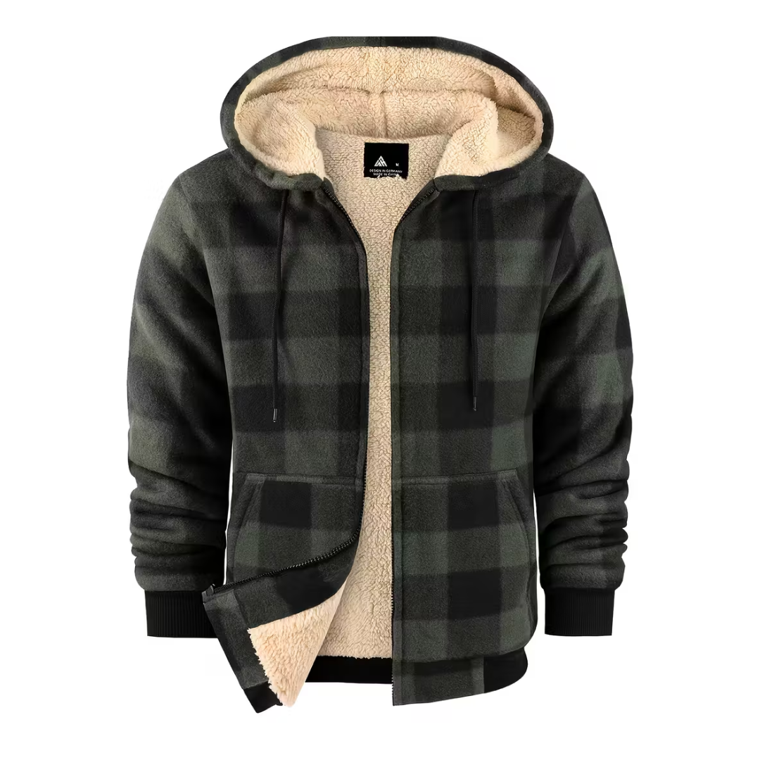 Harris – Checked Sherpa-Lined Hoodie