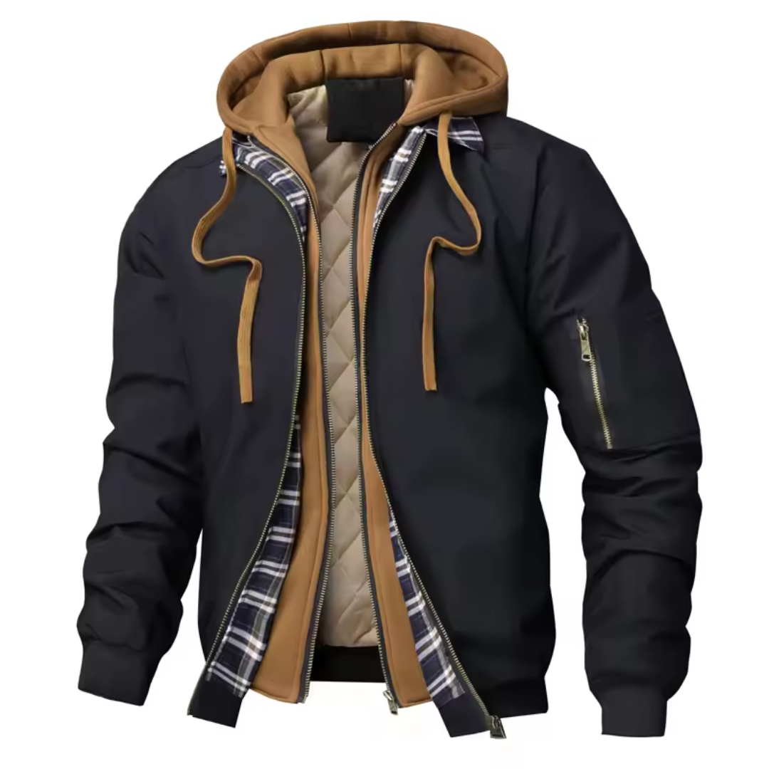 Clive – Quilted Hooded Bomber Jacket
