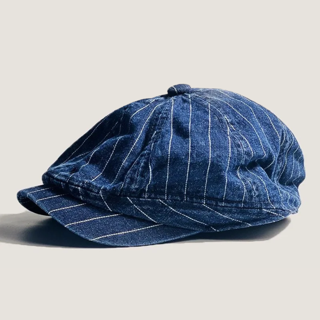 Alfred – Heritage Denim Pinstripe Newsboy Cap