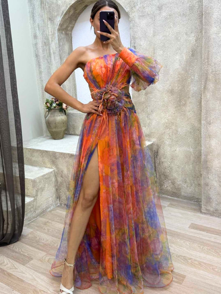 Kayla™ | Asymmetric Floral Long Dress