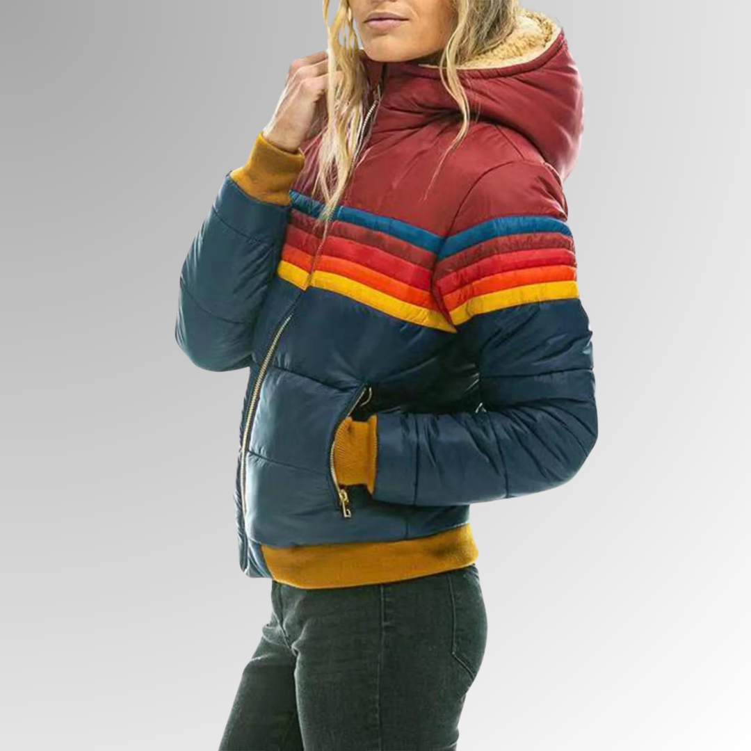 AMBER | Zip-Up Jacket with Rainbow Stripes
