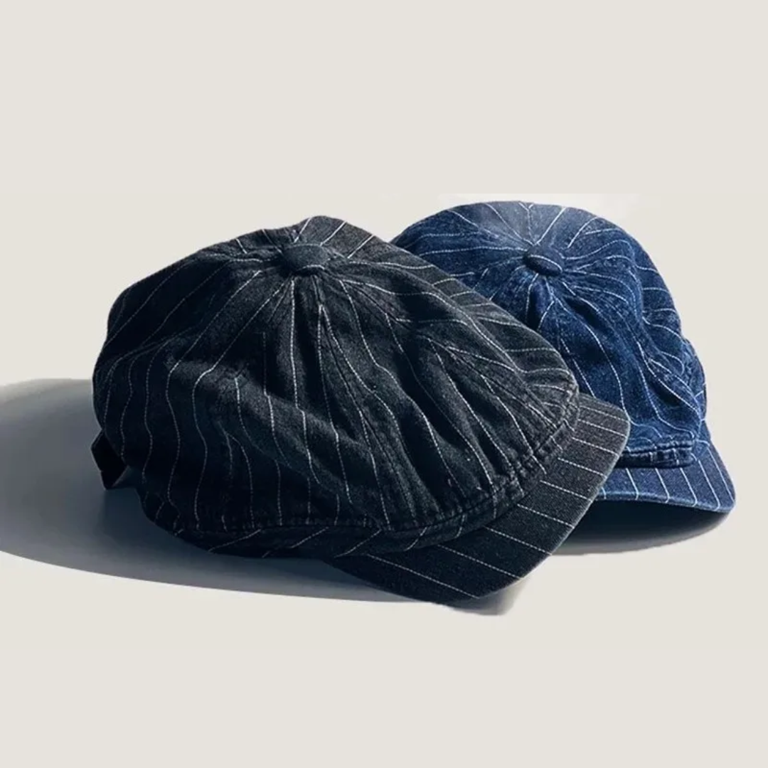 Alfred – Heritage Denim Pinstripe Newsboy Cap