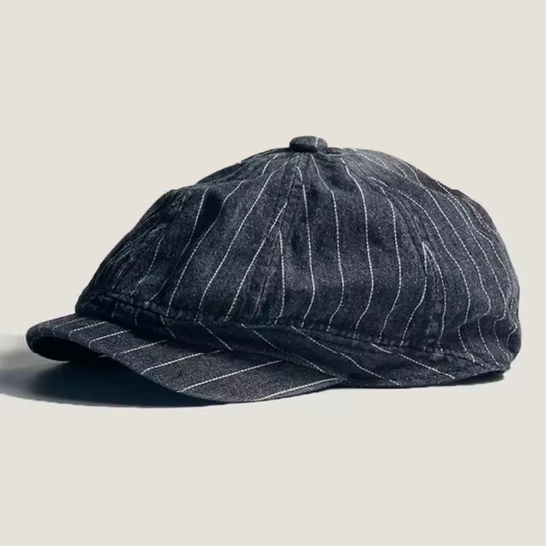 Alfred – Heritage Denim Pinstripe Newsboy Cap