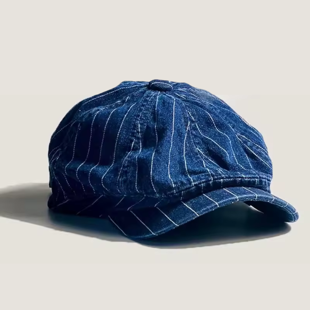 Alfred – Heritage Denim Pinstripe Newsboy Cap