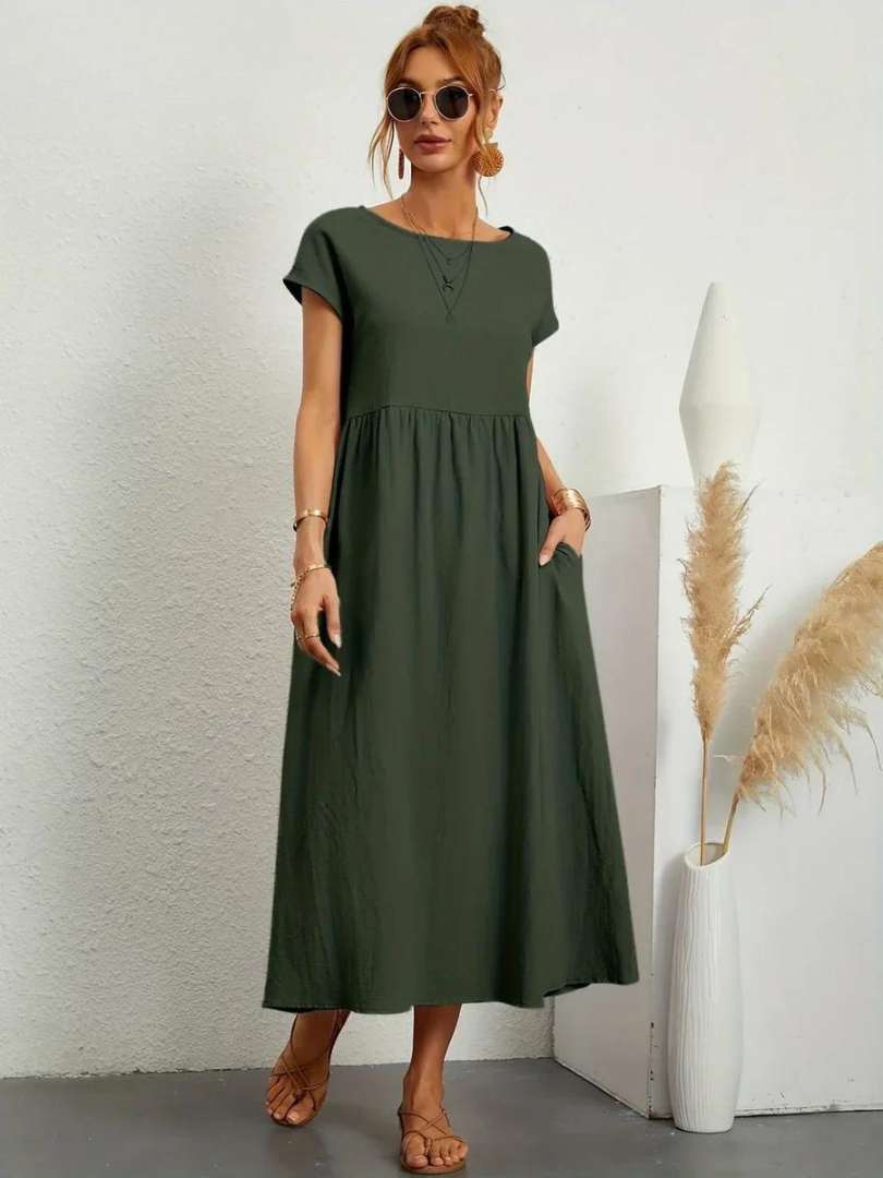 Ruby™ | Essential Elegant Dress in Cotton & Linen