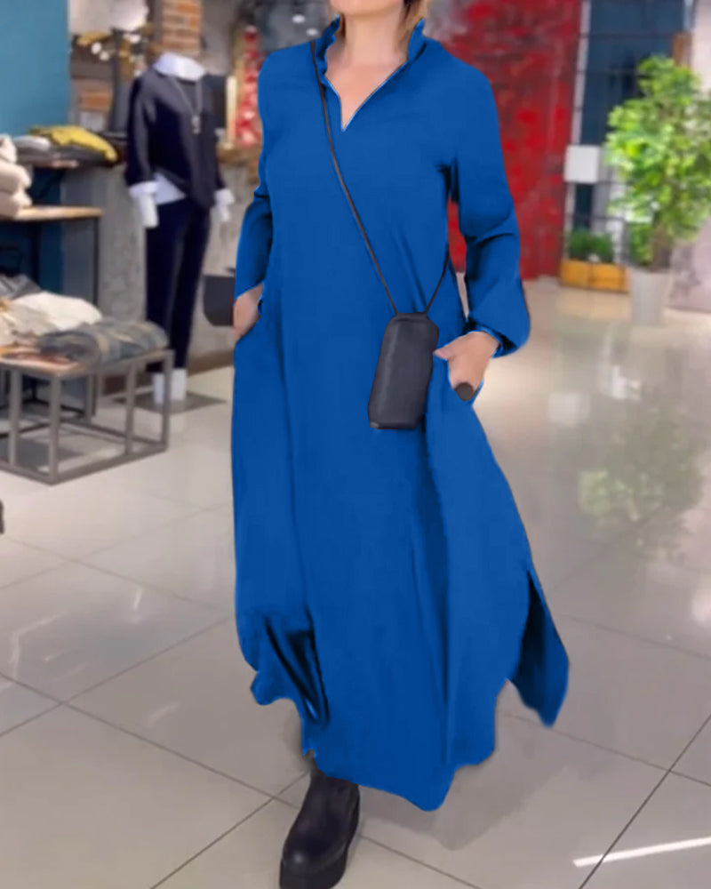 Evia™ | Flowy Maxi Dress with Slit