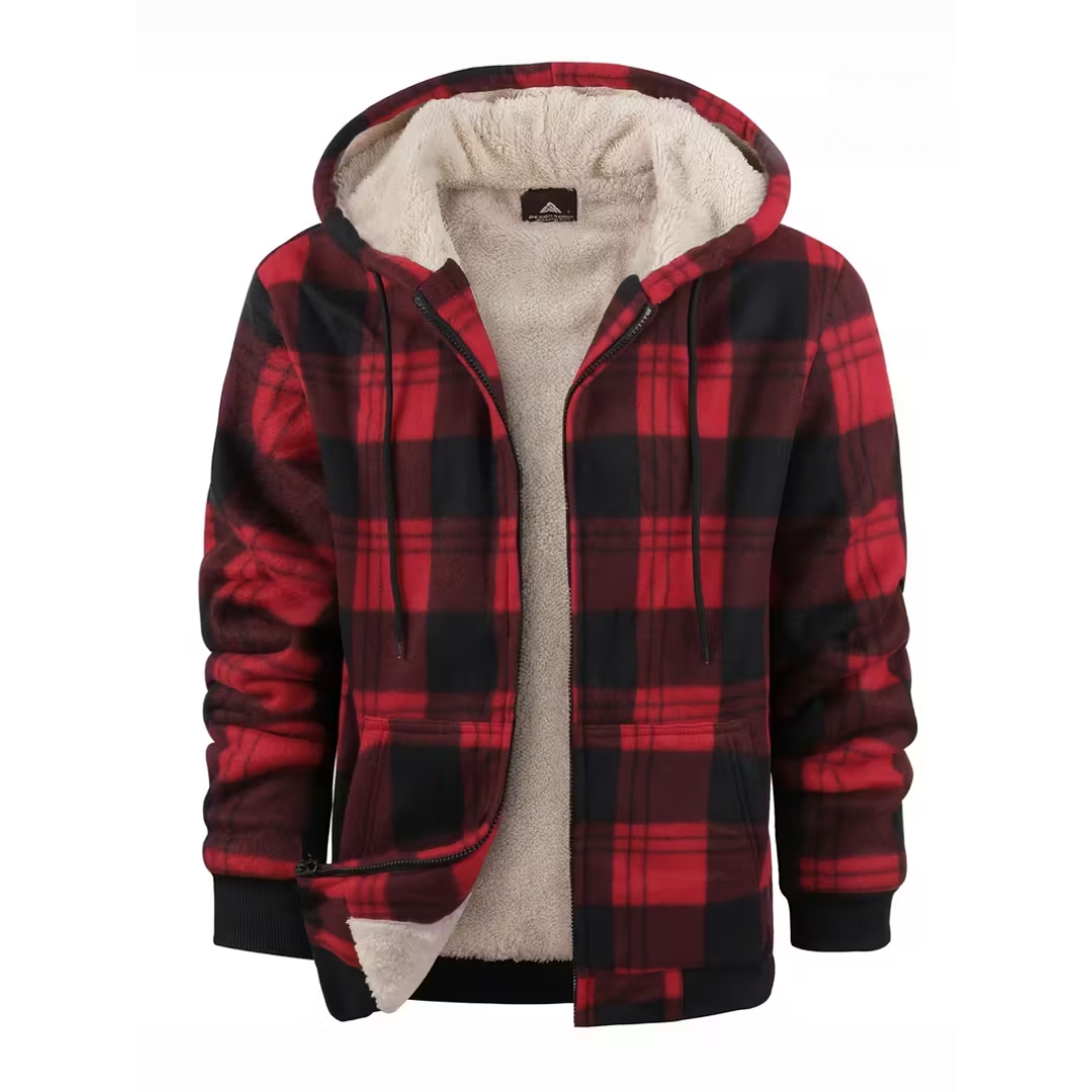 Harris – Checked Sherpa-Lined Hoodie