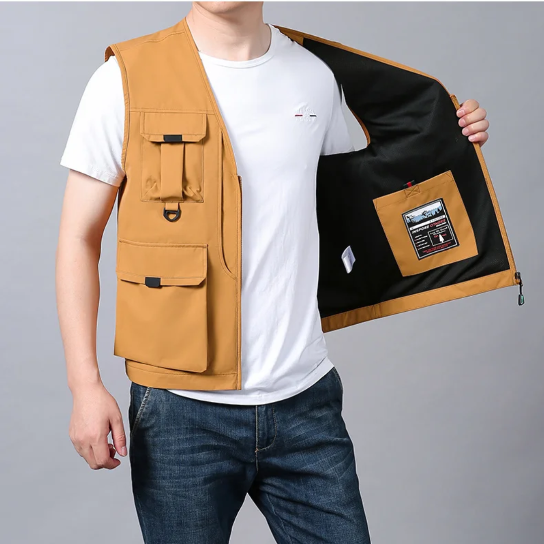 Sean - Multi-Pocket Breathable Outdoor Cargo Gilet