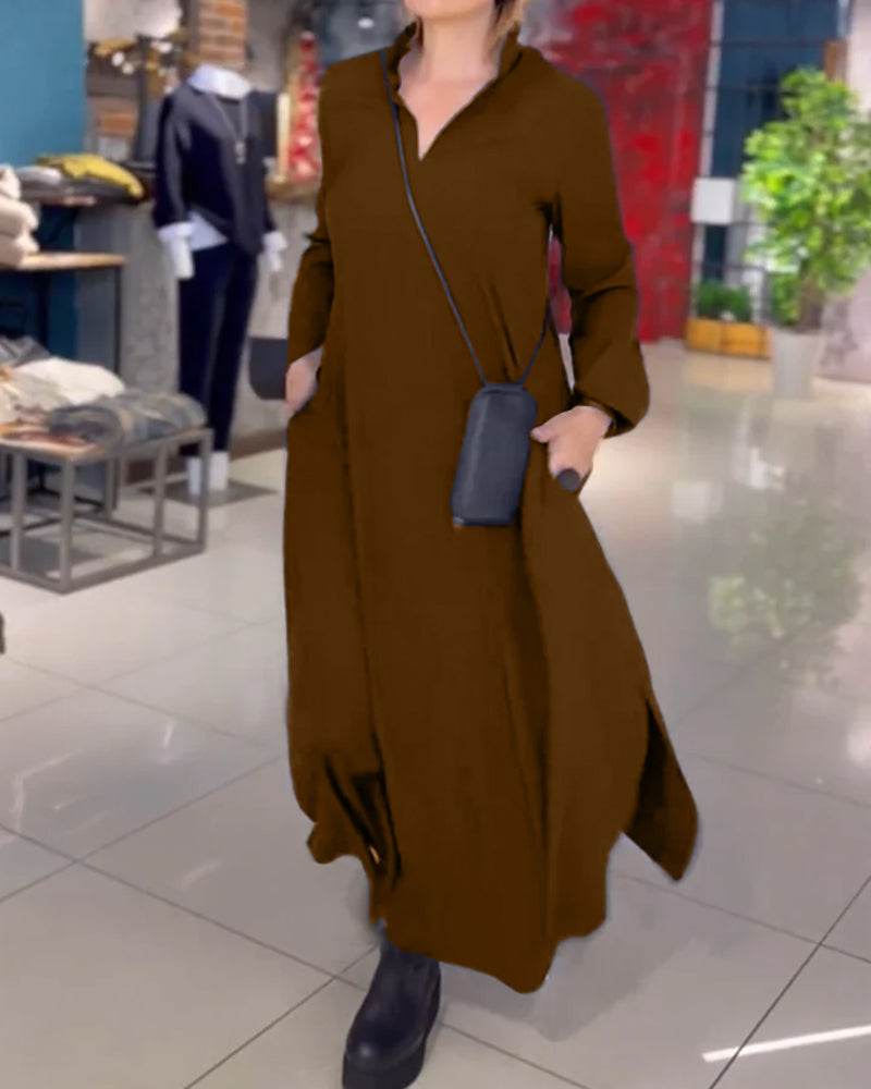 Evia™ | Flowy Maxi Dress with Slit
