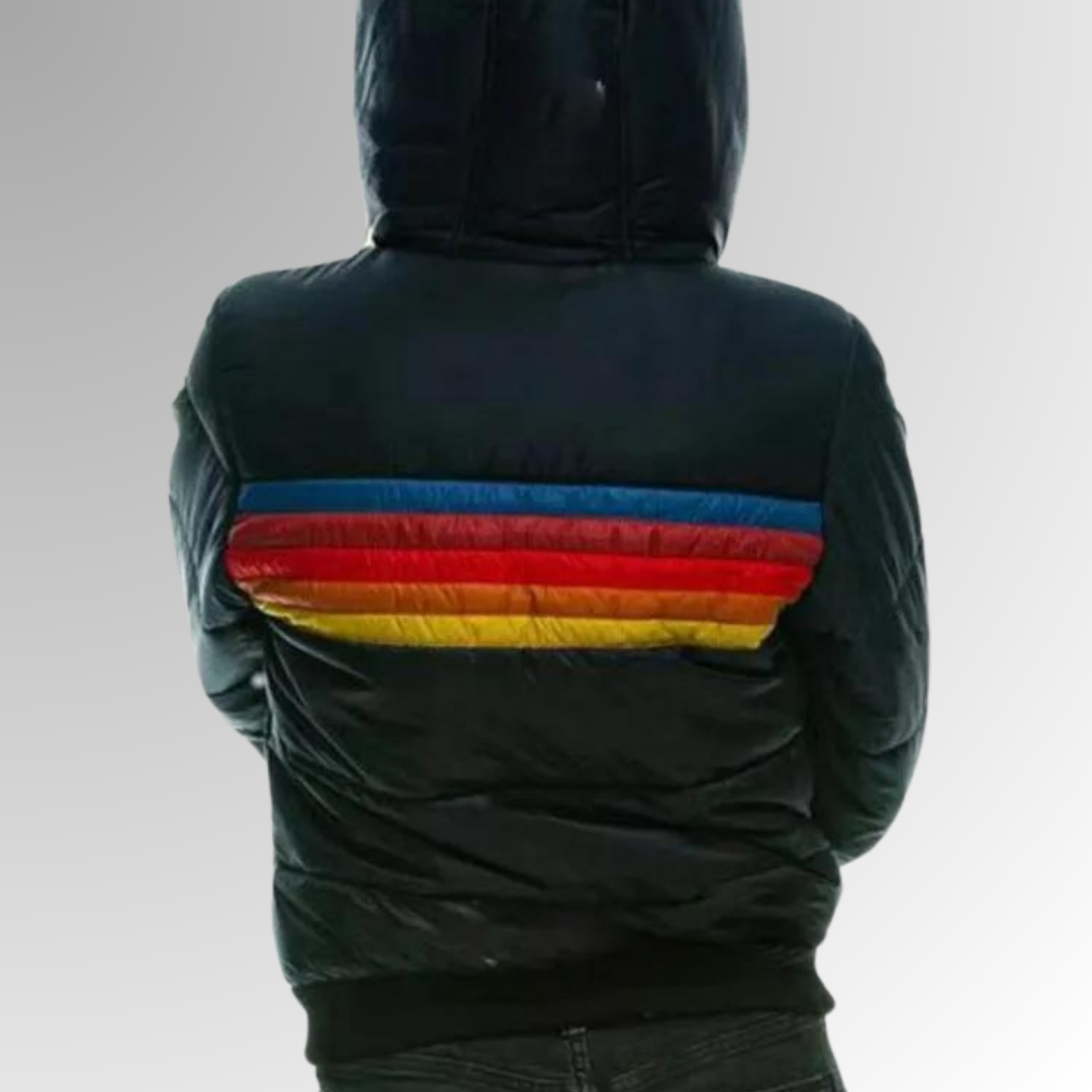AMBER | Zip-Up Jacket with Rainbow Stripes