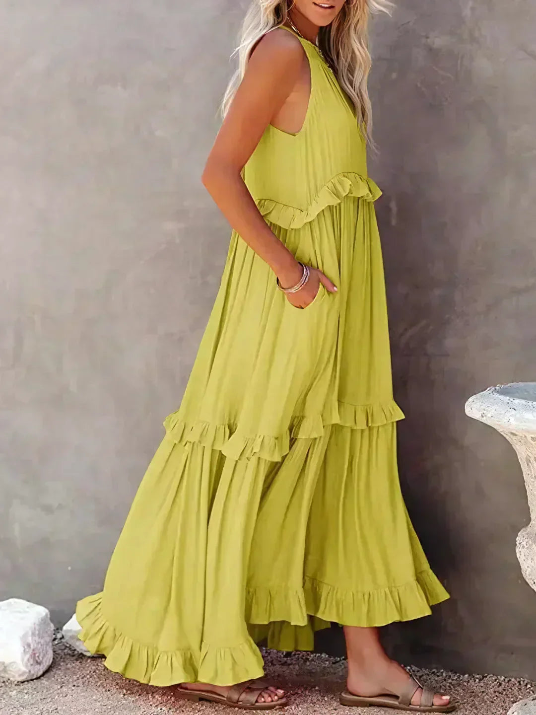 Sarah | Ruffled Halter Maxi Dress (Almost Sold Out)
