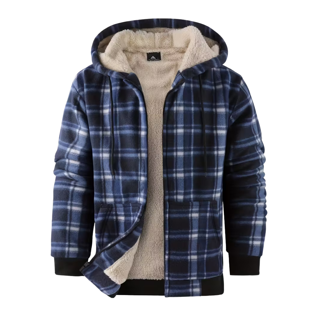 Harris – Checked Sherpa-Lined Hoodie