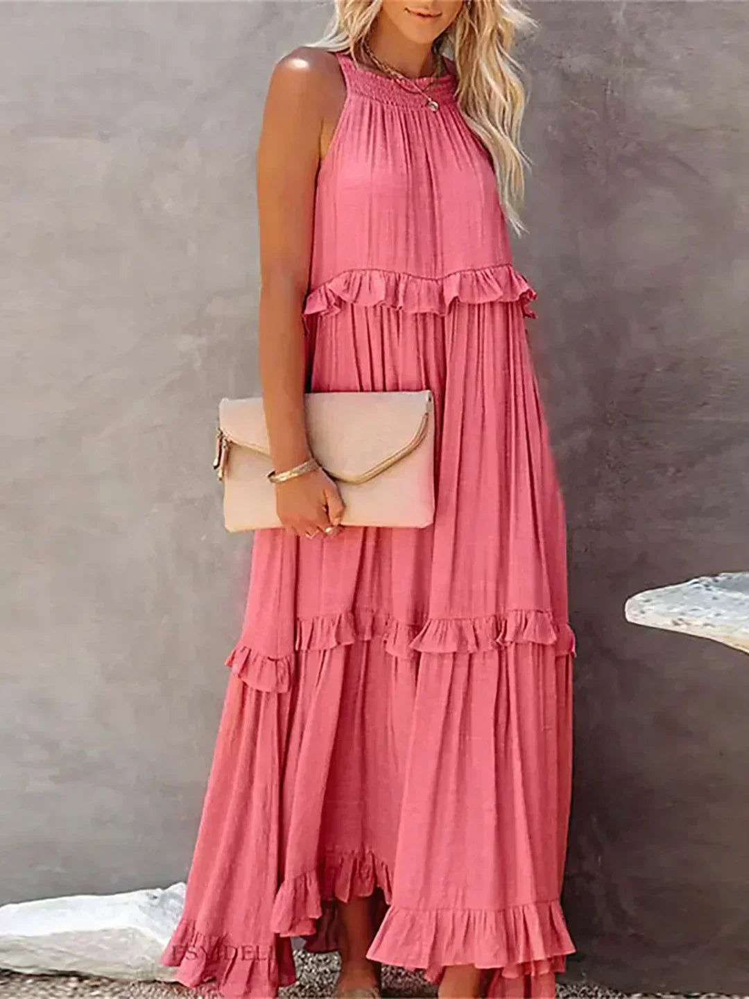 Sarah | Ruffled Halter Maxi Dress (Almost Sold Out)