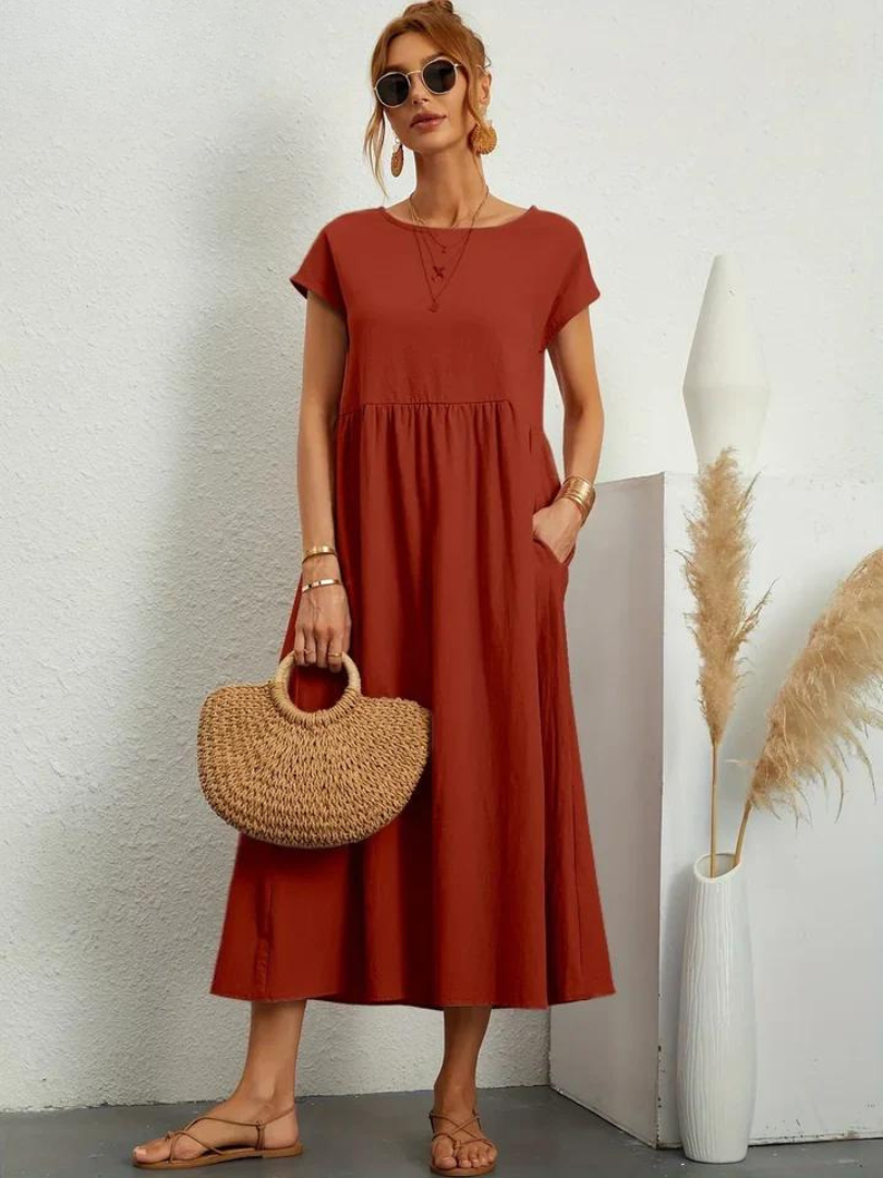 Ruby™ | Essential Elegant Dress in Cotton & Linen