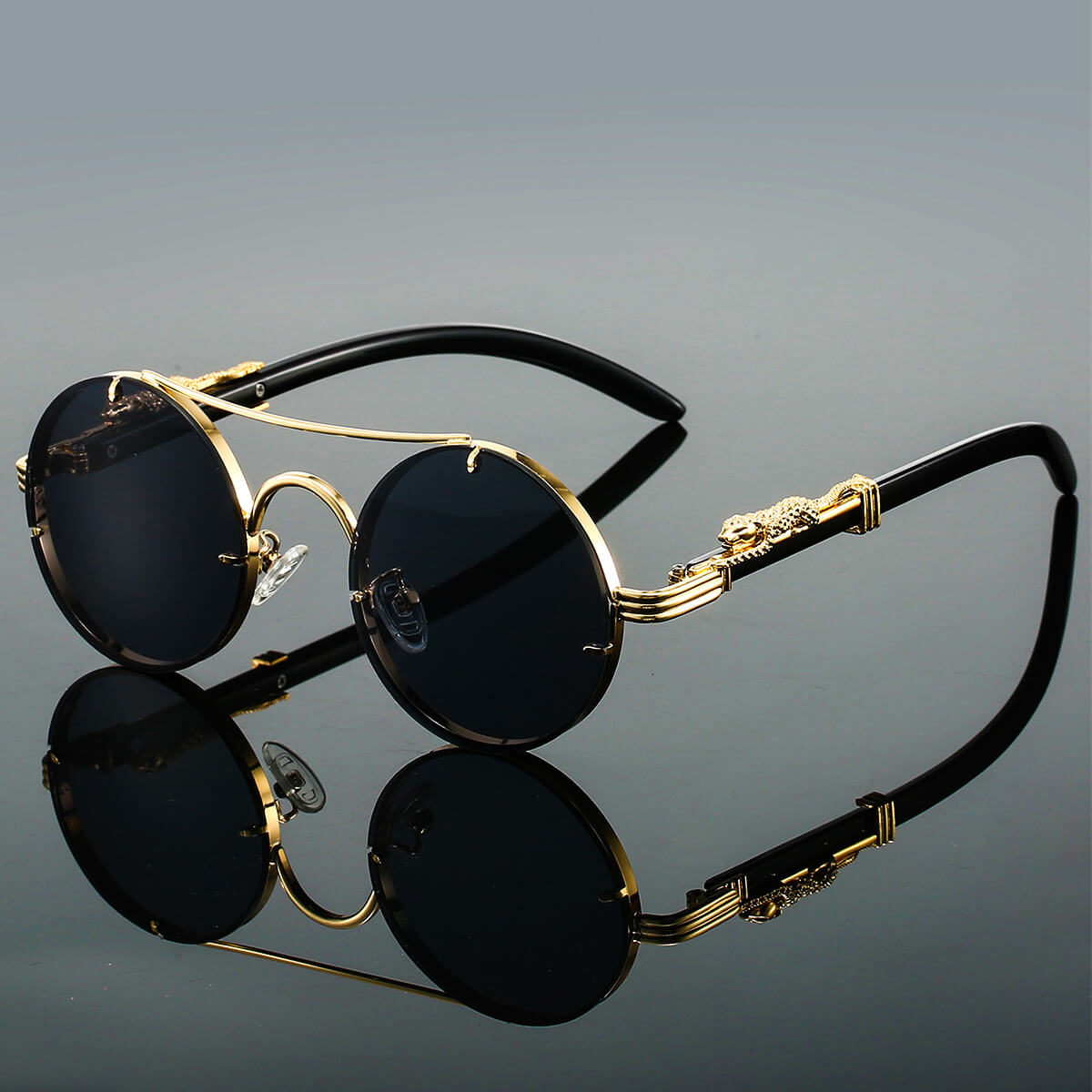 Regal Claw – Bold Gold Round Sunglasses (1+1 FREE)