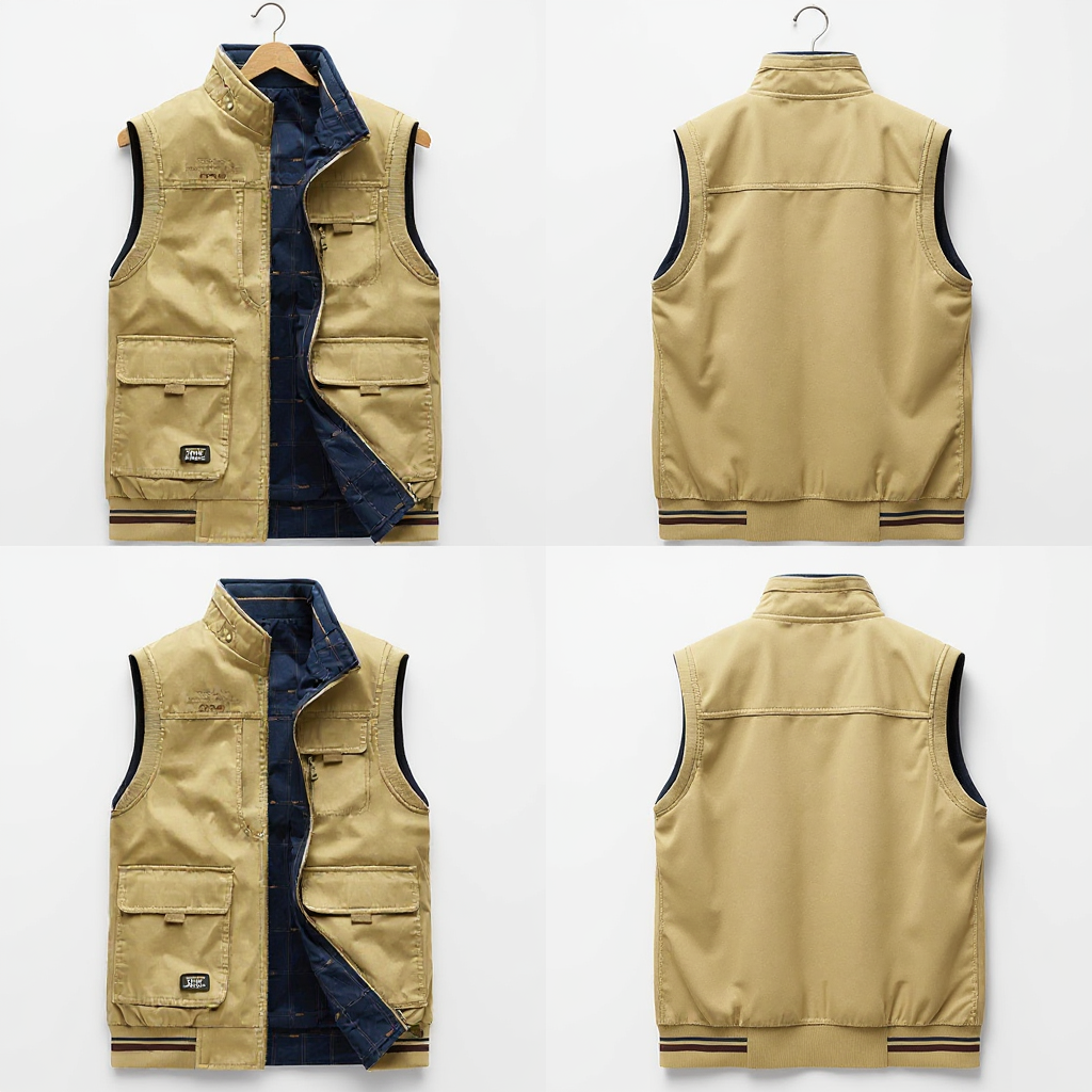 George - Sleeveless Gilet With Multi Pocket