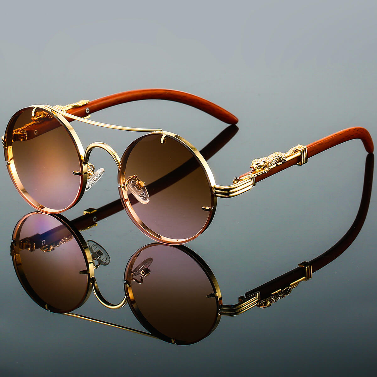 Regal Claw – Bold Gold Round Sunglasses (1+1 FREE)