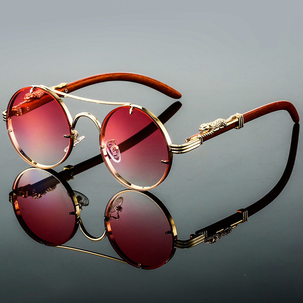 Regal Claw – Bold Gold Round Sunglasses (1+1 FREE)