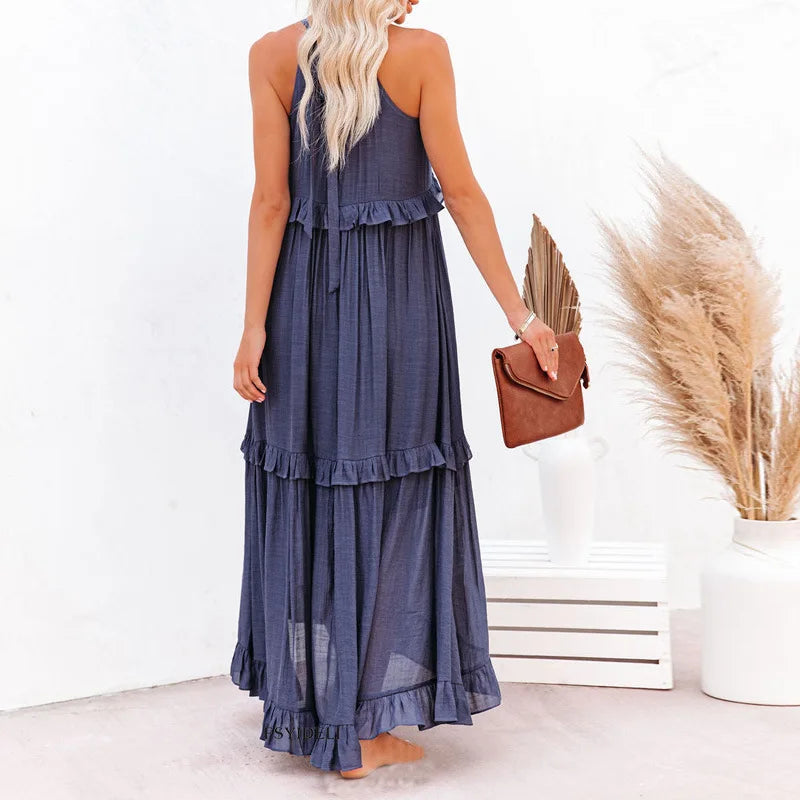 Sarah | Ruffled Halter Maxi Dress (Almost Sold Out)