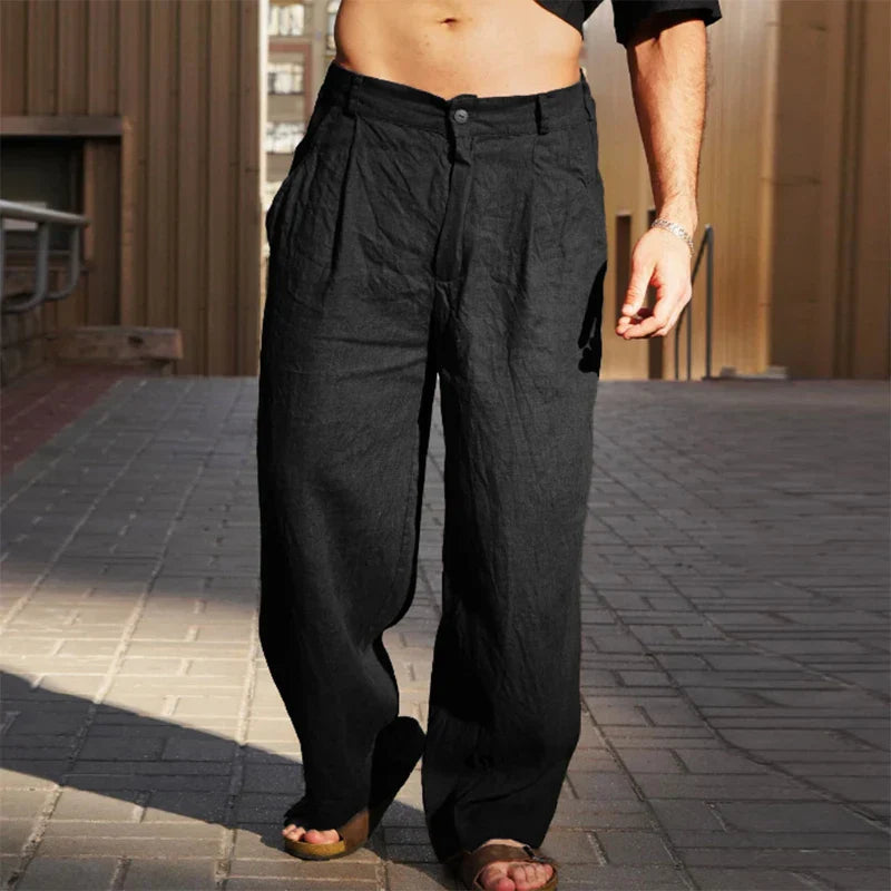 David - Wide Leg Linen Trousers