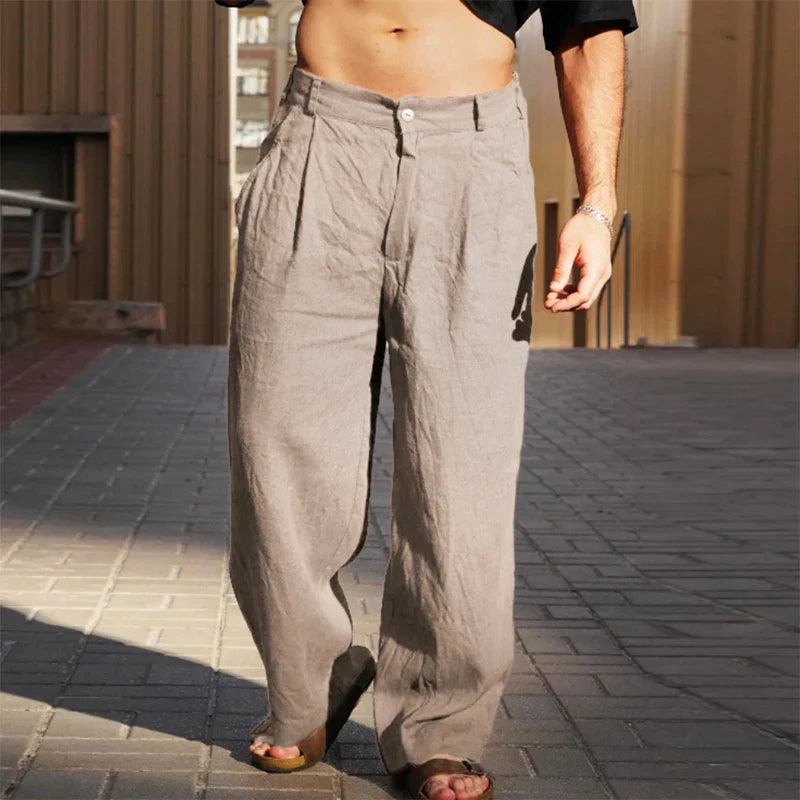 David - Wide Leg Linen Trousers