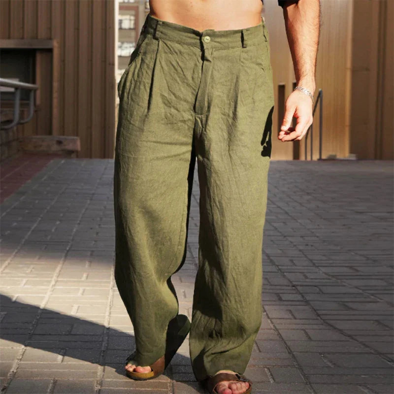 David - Wide Leg Linen Trousers