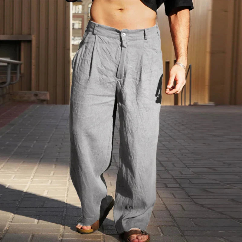 David - Wide Leg Linen Trousers