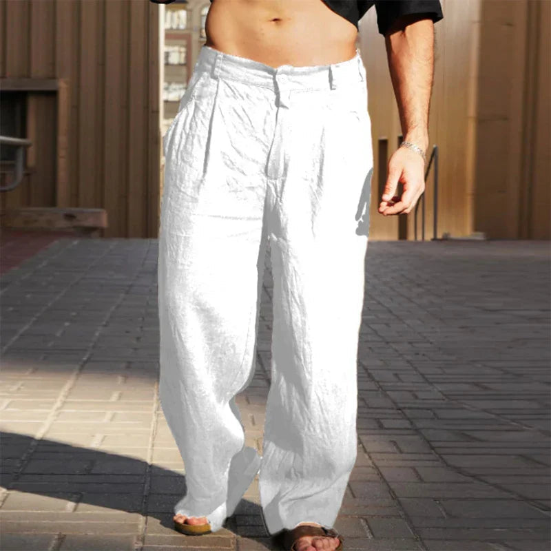 David - Wide Leg Linen Trousers