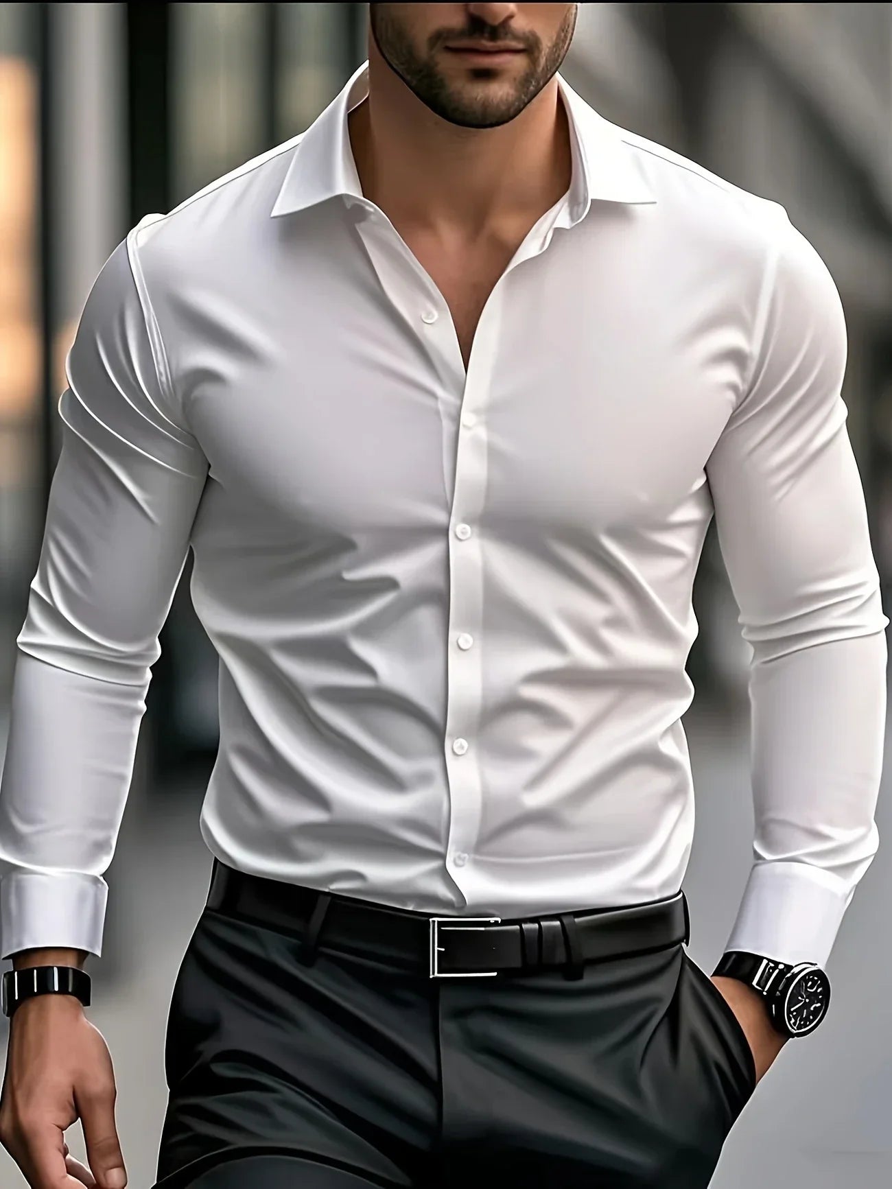 Byron - Elegant Long Sleeve Shirt With Button (1+1 FREE)
