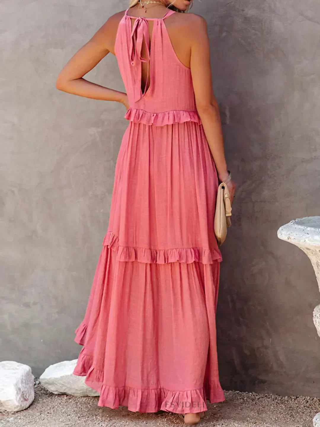 Sarah | Ruffled Halter Maxi Dress (Almost Sold Out)