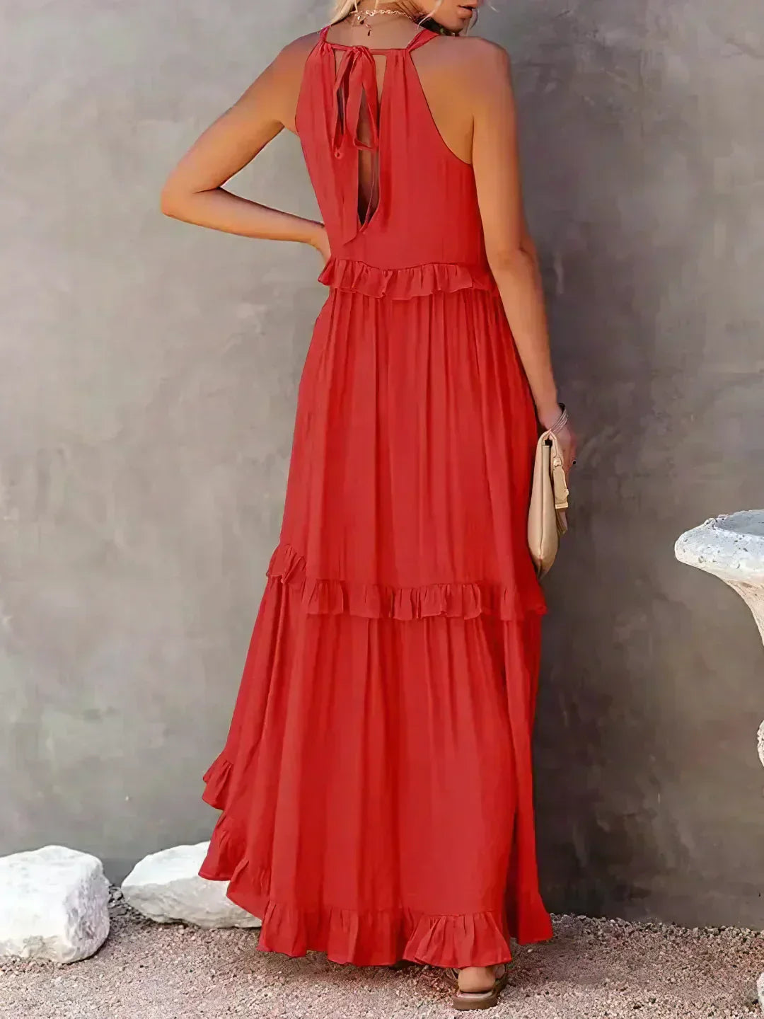 Sarah | Ruffled Halter Maxi Dress (Almost Sold Out)