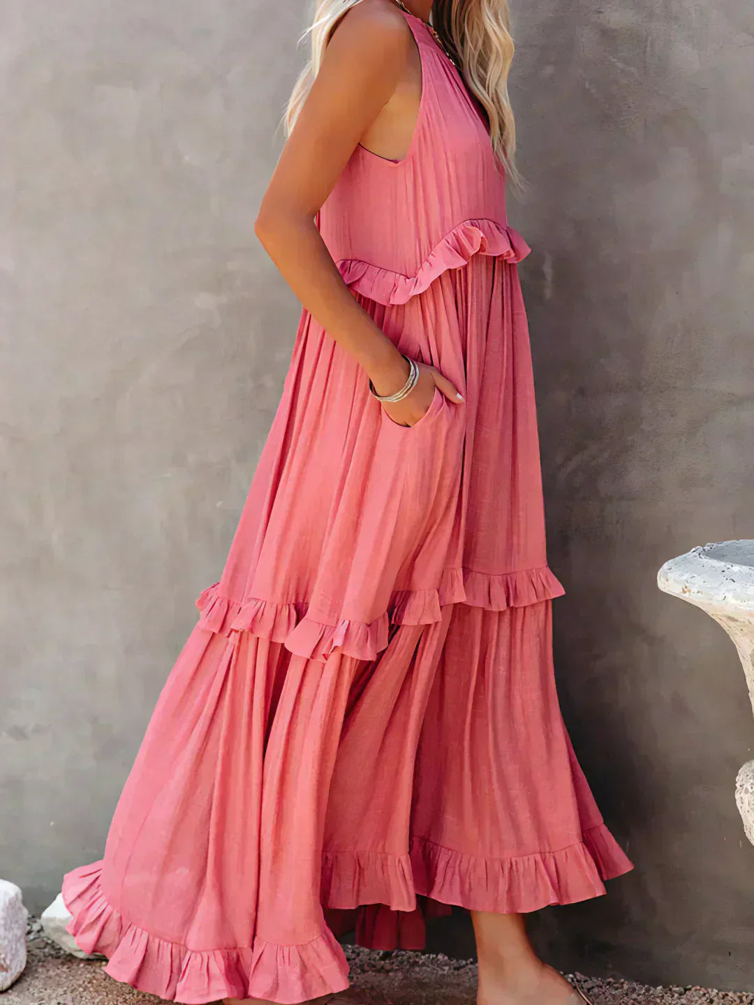 Sarah | Ruffled Halter Maxi Dress (Almost Sold Out)