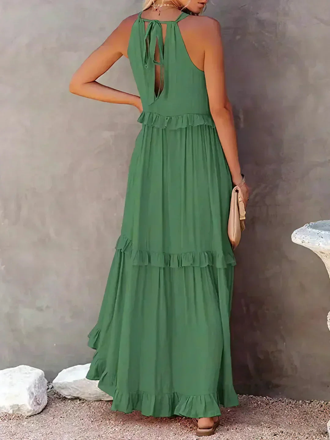 Sarah | Ruffled Halter Maxi Dress (Almost Sold Out)