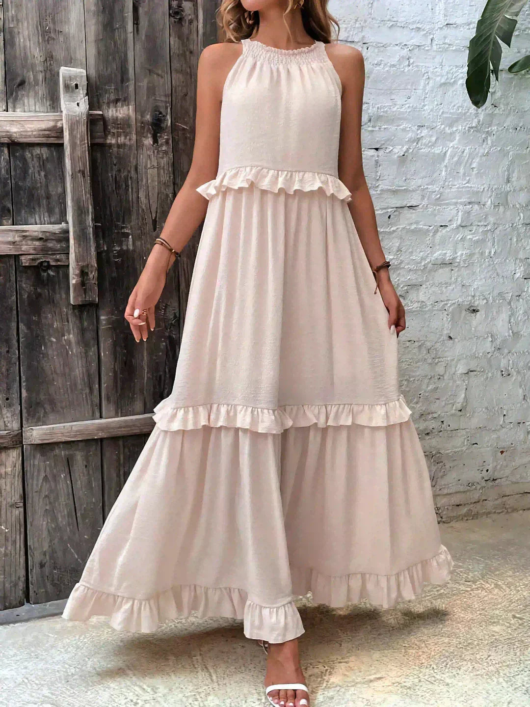 Sarah | Ruffled Halter Maxi Dress (Almost Sold Out)