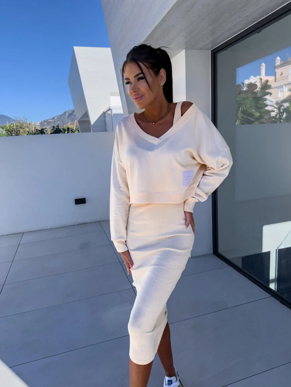 Laura™ | Casual Dress & Sweatshirt Set