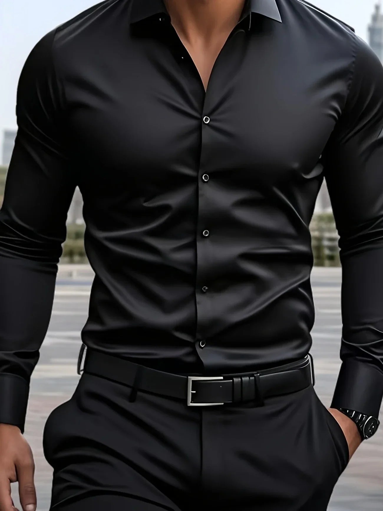 Byron - Elegant Long Sleeve Shirt With Button (1+1 FREE)