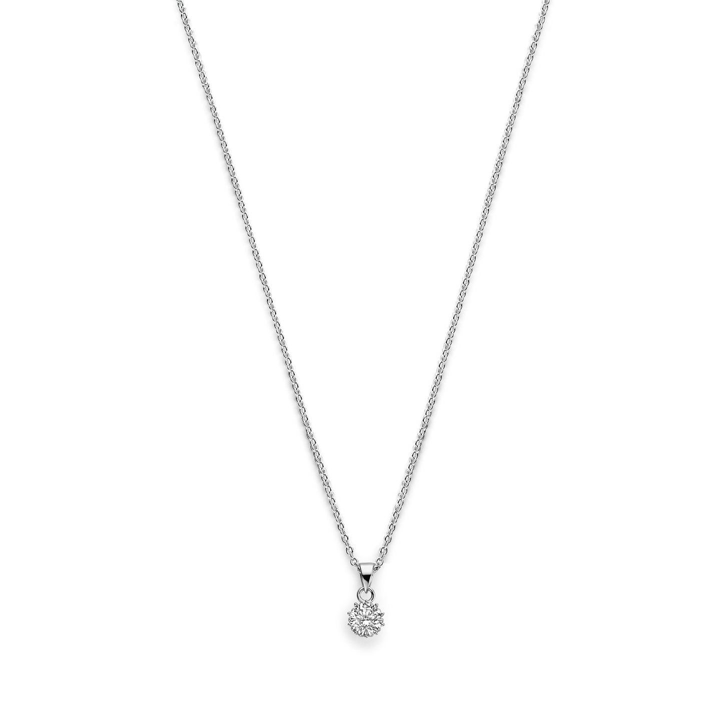 Cento Luci Rosia | 925 Sterling Silver Necklace with Zirconia Stone