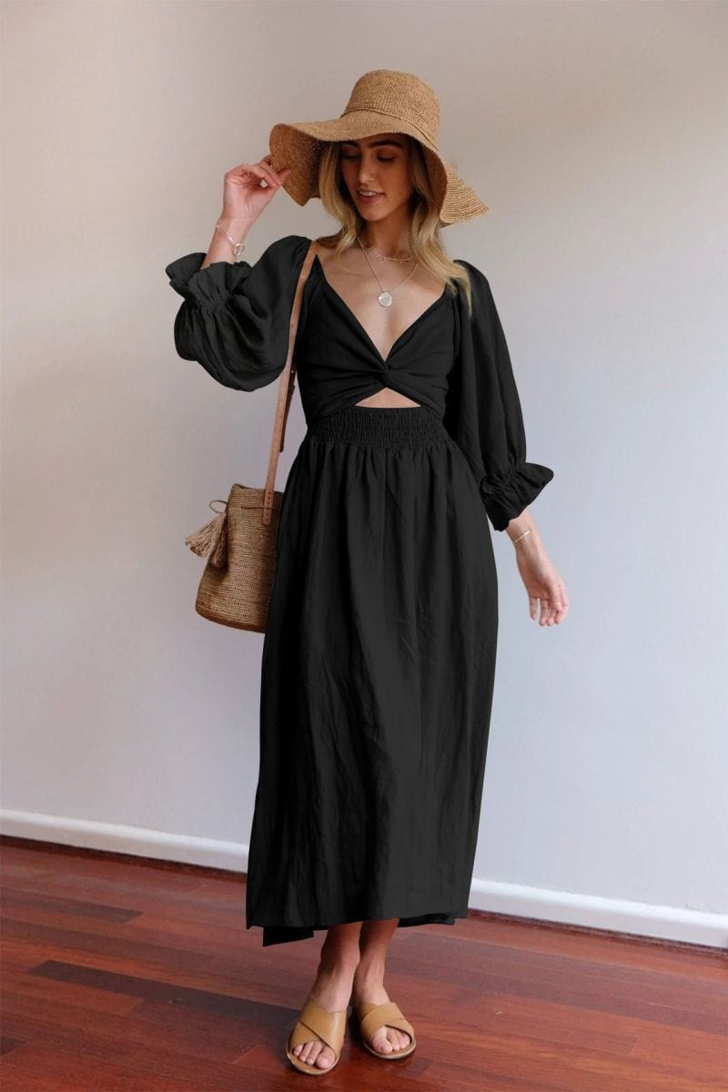 Tara™ | French Dress with Ruffled Sleeves