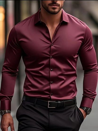 Byron - Elegant Long Sleeve Shirt With Button (1+1 FREE)