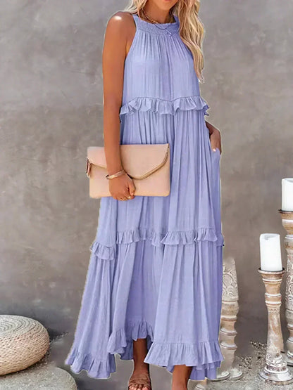 Sarah | Ruffled Halter Maxi Dress (Almost Sold Out)