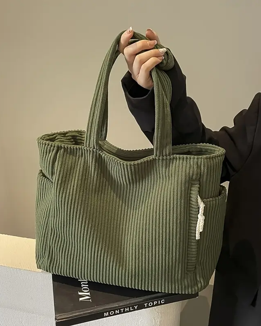 Isla – Ribbed Tote with Cord Detail