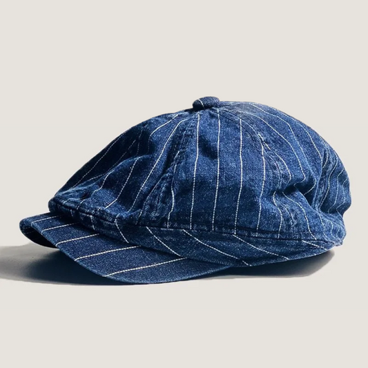 Alfred – Heritage Denim Pinstripe Newsboy Cap