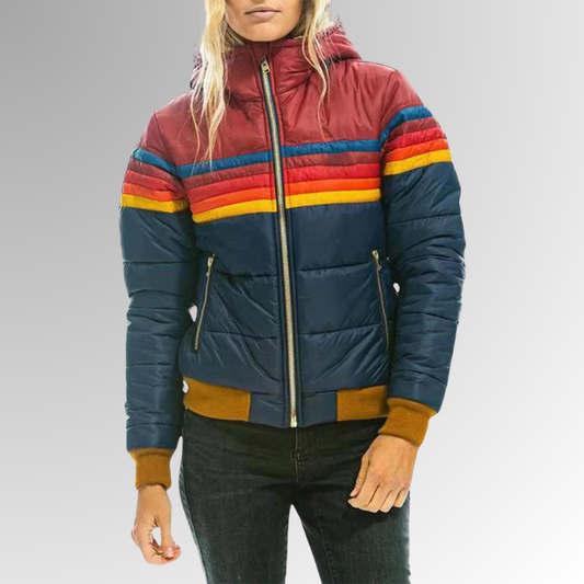 AMBER | Zip-Up Jacket with Rainbow Stripes