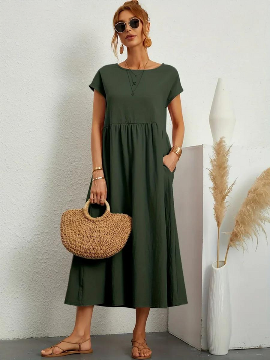 Ruby™ | Essential Elegant Dress in Cotton & Linen