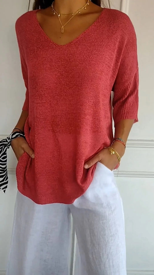 Anna™ | V-Neck Knit Top