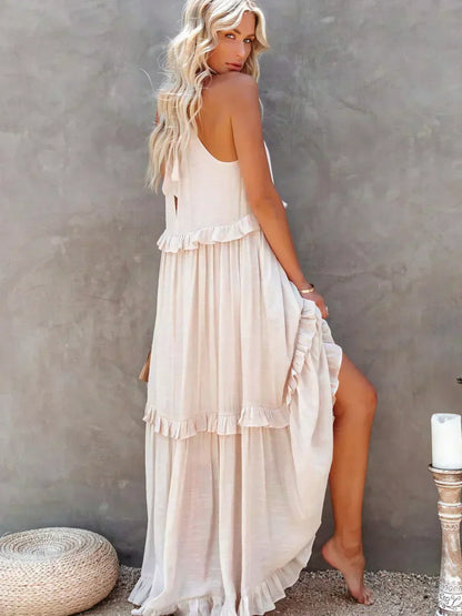 Sarah | Ruffled Halter Maxi Dress (Almost Sold Out)
